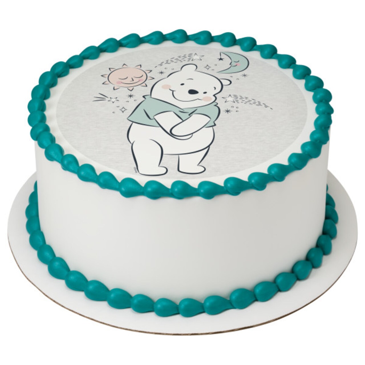Disney Baby Winnie the Pooh Edible Cake Topper Image - 7.5" Round